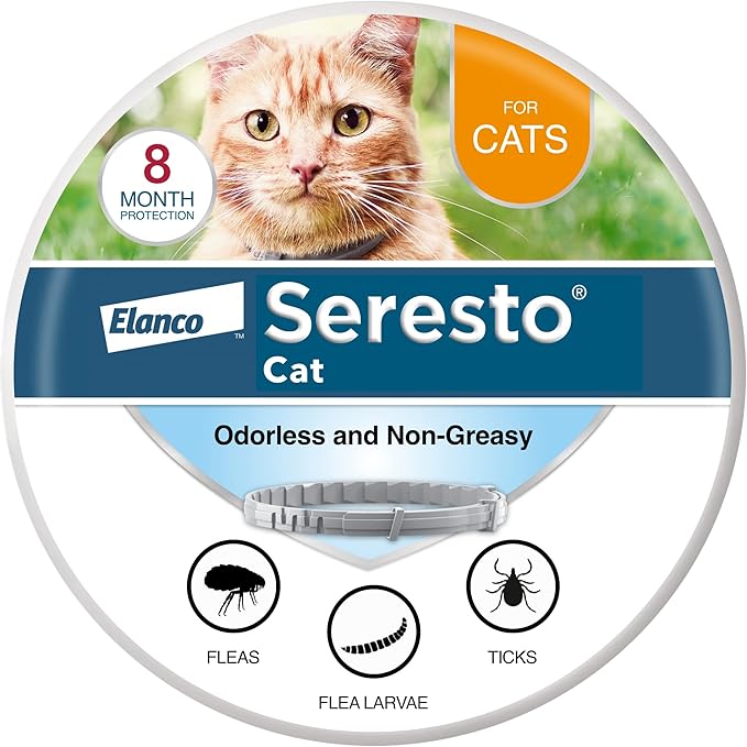 Seresto Flea & Tick Collar for Cats | 8-Month Continuous Protection