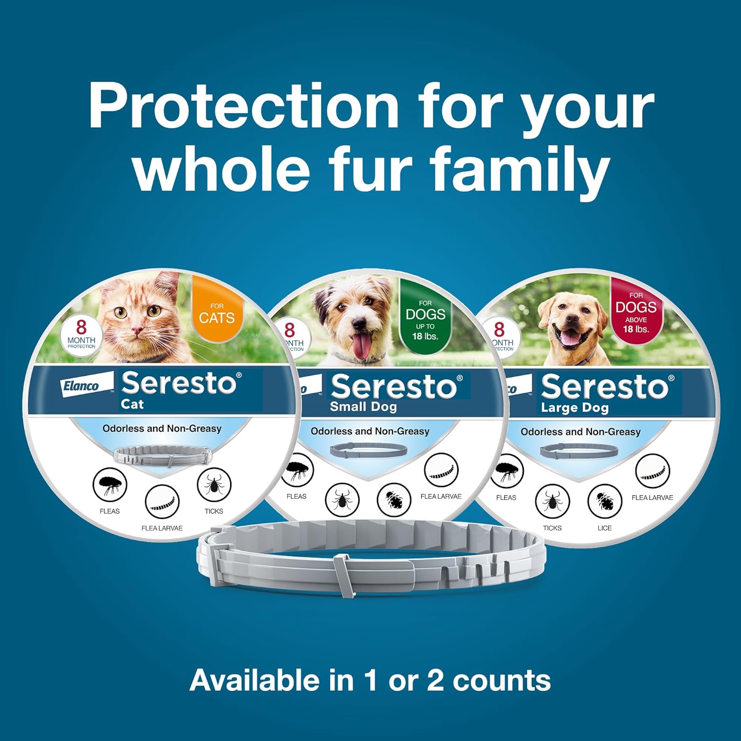Seresto Flea & Tick Collar for Cats | 8-Month Continuous Protection