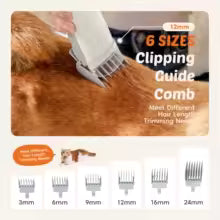 JHK 2.5L Professional Pet Grooming Vacuum Kit – 3 Suction Modes with 5 Grooming Tools & Cordless Low-Noise Clippers