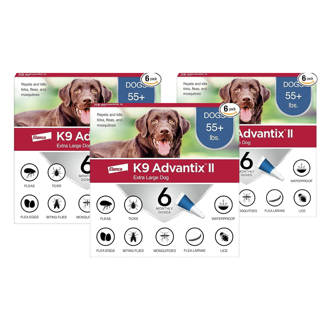 K9 Advantix II XL Dog Vet-Recommended Flea, Tick & Mosquito Treatment & Prevention | Dogs Over 55 lbs. | 6-Mo Supply