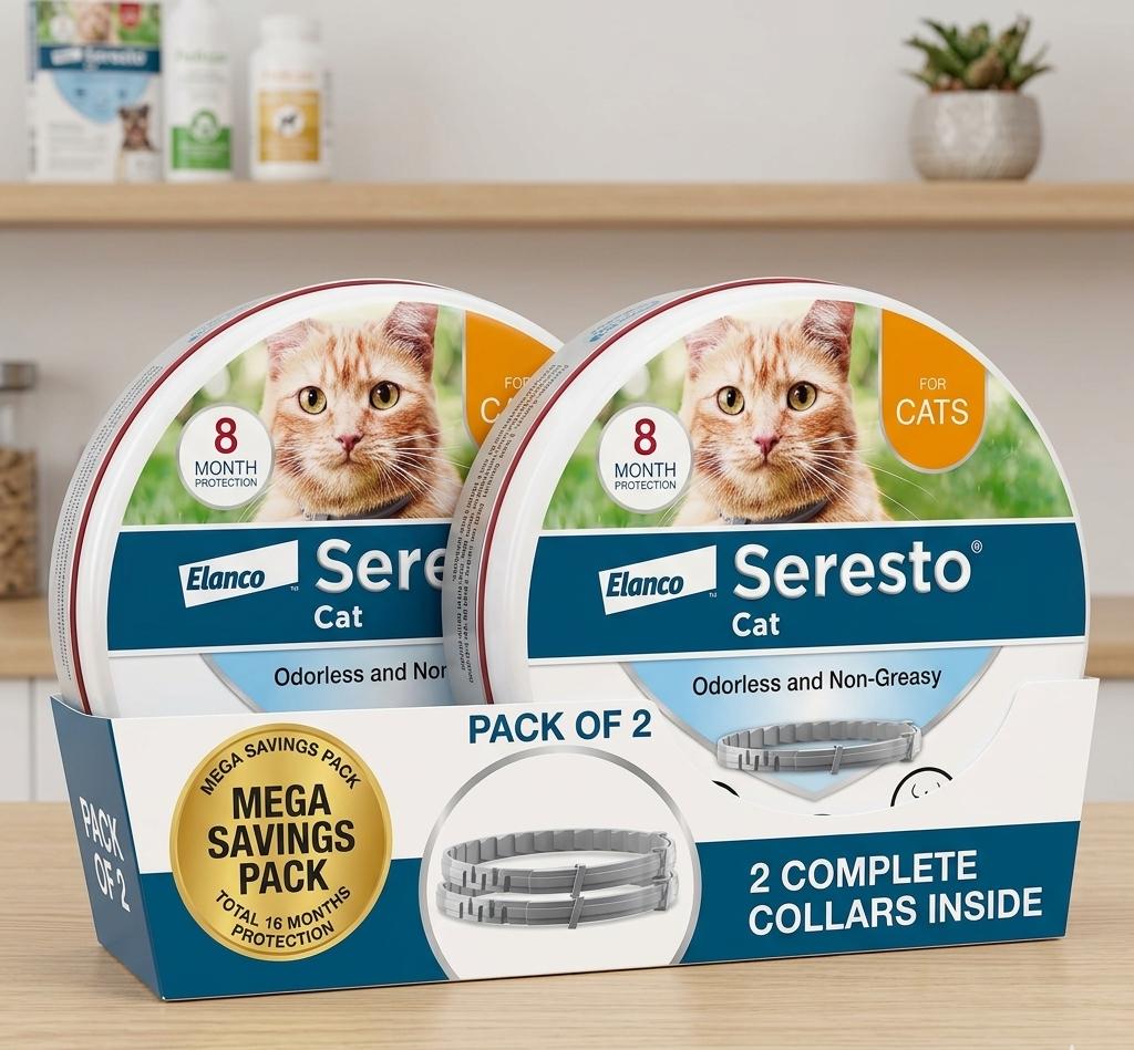 Seresto Flea & Tick Collar for Cats | 8-Month Continuous Protection