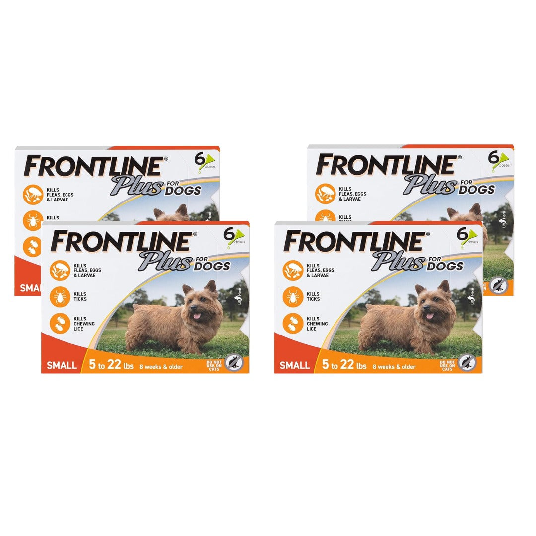 FRONTLINE Plus Flea and Tick Treatment for Small Dogs (5–22 lbs) – 6 Doses